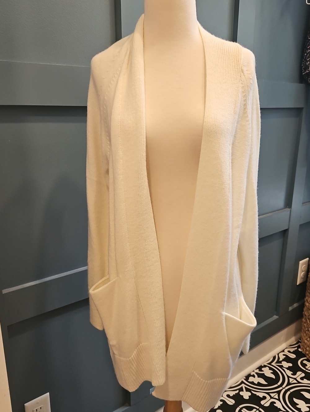 Banana Republic Cream Open-Front Cardigan with Pockets
